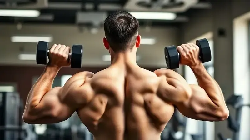 Atleta com músculos das costas definidos levantando peso, imagem que levanta a questão se a arginina realmente ajuda a ganhar massa muscular.