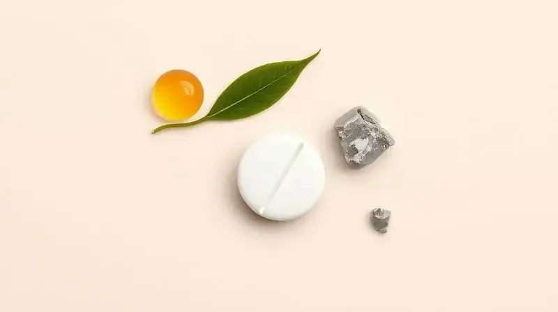 Composição conceitual mostrando os elementos que trabalham em conjunto com o cálcio: Vitamina D, K2, Magnésio e Zinco.