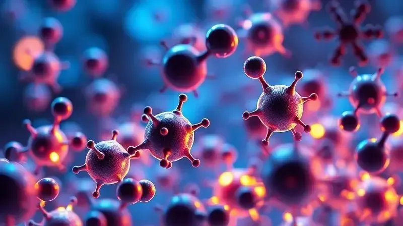 Ilustração conceitual de antioxidantes neutralizando a ação dos radicais livres no corpo humano para proteger as células.