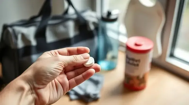 Pessoa preparando dose de L-Carnitina antes do treino, ilustrando o momento ideal para tomar o suplemento para melhores resultados.