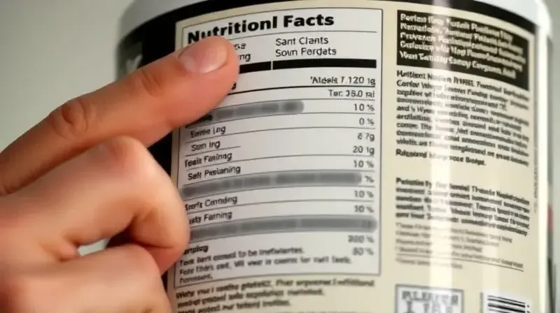 Pessoa analisando o rótulo e a lista de ingredientes de um pote de whey protein, um passo importante na escolha do melhor suplemento.